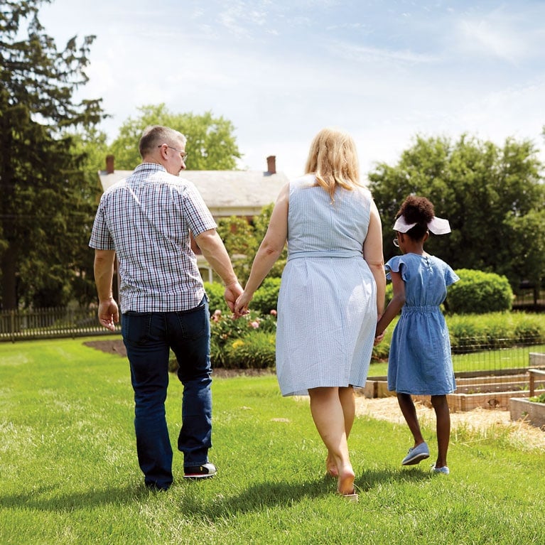 A family visits Zoar Gardens