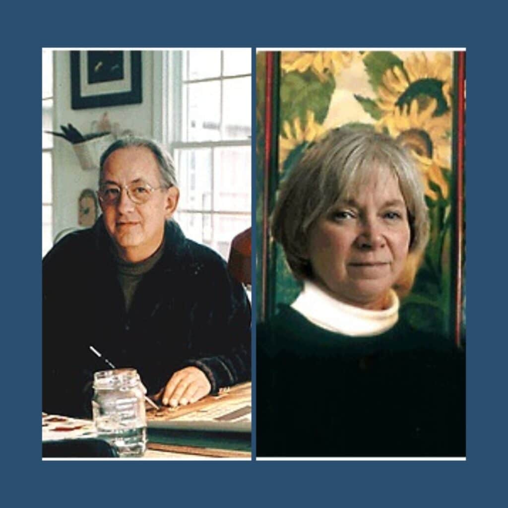 A graphic with an image of Dan and Marlene Coble.