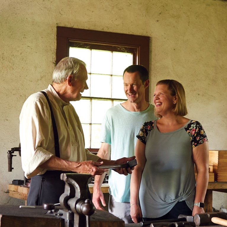 Blacksmith class at Historic Zoar Village