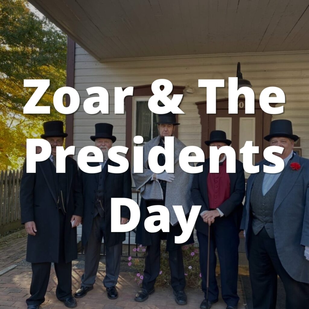 People dressed like previous U.S. Presidents at Zoar Village.